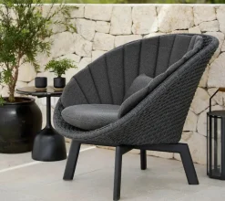 Peacock Loungestol, Soft Rope m/ben i alu fra Cane-line