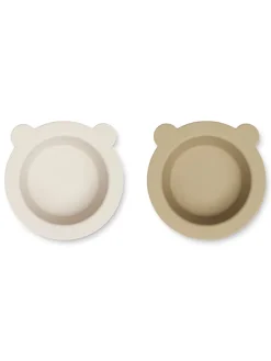 Peony skål m. sugekop 2-pak, Sandy/Oat fra Liewood