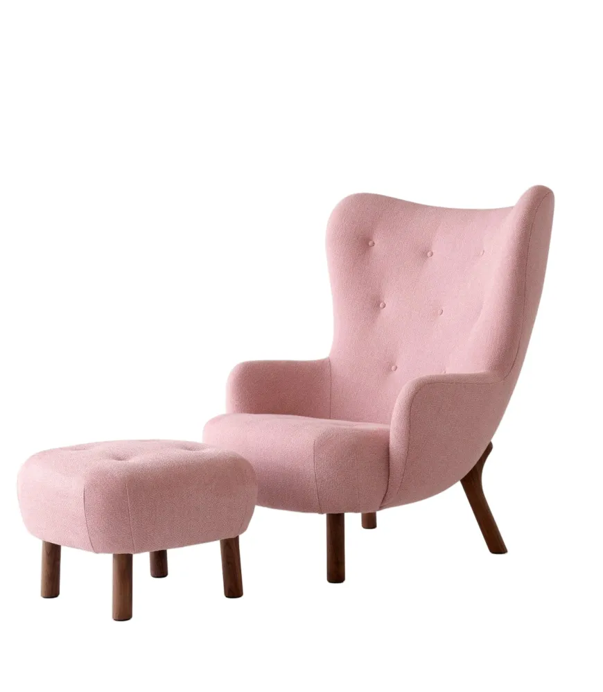 Petra VB3 lænestol inkl. Skammel, Barnum 004 fra &Tradition