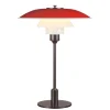 PH 3½-2½ Bordlampe, rød af Poul Henningsen