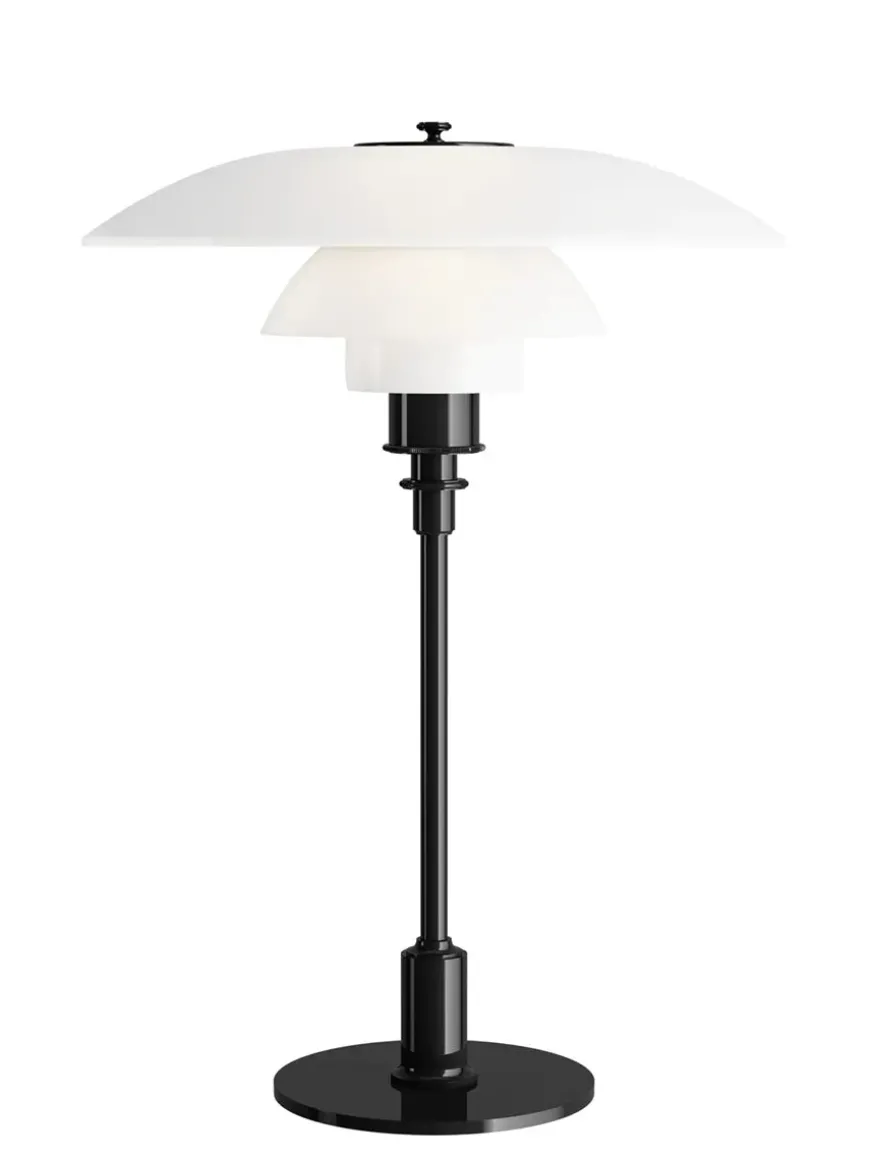 PH 3½-2½ Glas Bordlampe, sort metalliseret fra Louis Poulsen