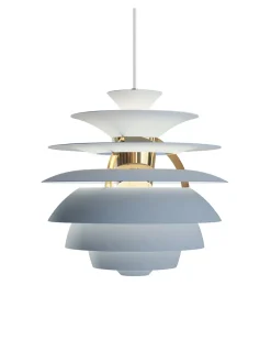 PH Snowball, dusty blue/brass af Poul Henningsen