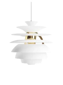 PH Snowball, soft white/brass af Poul Henningsen