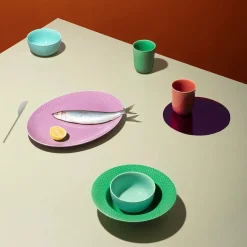 Rhombe krus, grøn fra Lyngby Porcelæn