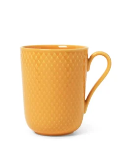 Rhombe krus m. hank, gul fra Lyngby Porcelæn