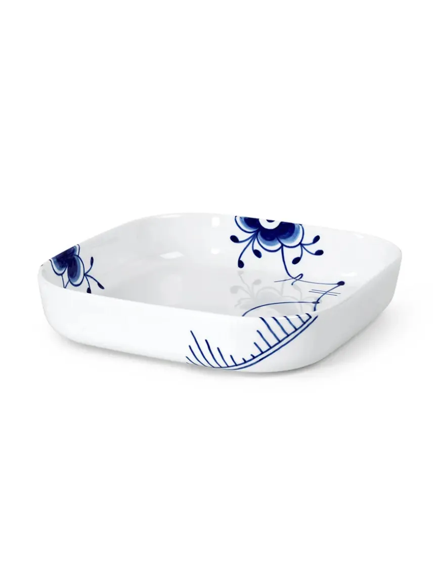 Royal Copenhagen Blå Mega Riflet, firkantet ovnfast fad 25 x 25cm