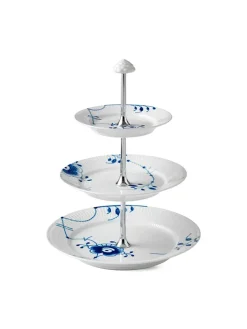 Royal Copenhagen Blå Mega Riflet, étagère 3 lag