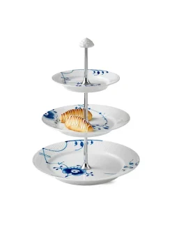 Royal Copenhagen Blå Mega Riflet, étagère 3 lag