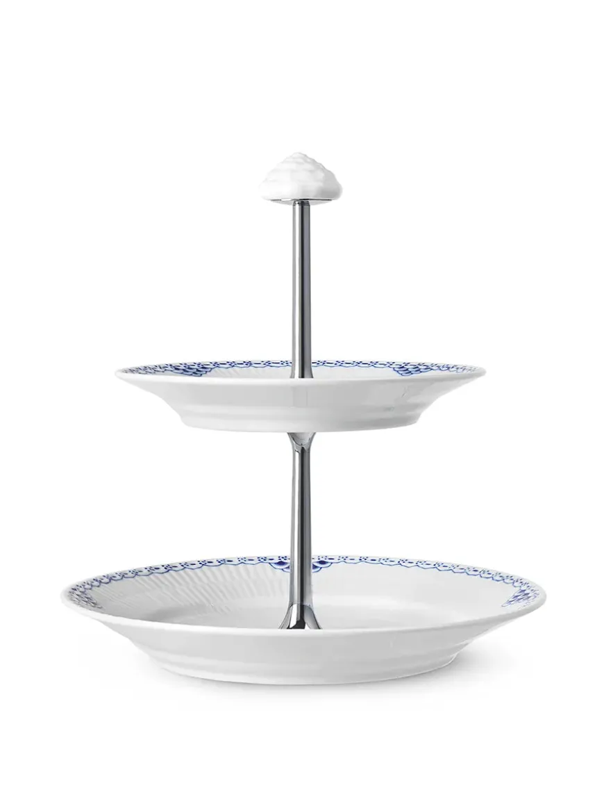 Royal Copenhagen Blå Mega Riflet, étagère 3 lag