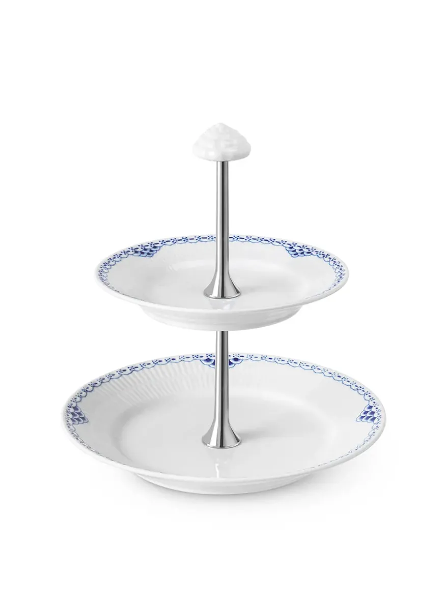 Royal Copenhagen Blå Mega Riflet, étagère 3 lag