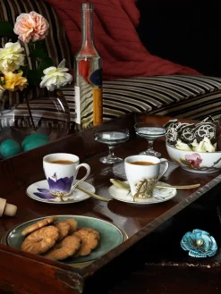 Royal Copenhagen Flora højhankskop med underkop, Kornblomst