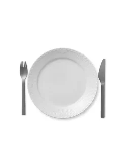Royal Copenhagen Hvid Halvblonde, tallerken 25 cm