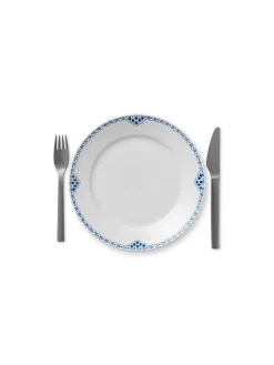 Royal Copenhagen Hvid Riflet, tallerken 22 cm