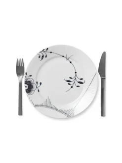 Royal Copenhagen Hvid Riflet, tallerken 22 cm