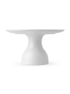 Royal Copenhagen Hvid Riflet Fad på Fod, 20 cm