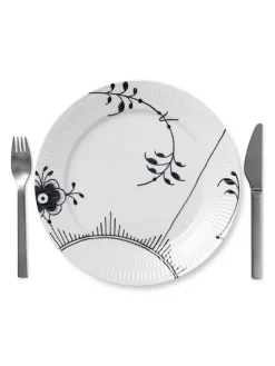 Royal Copenhagen Sort Mega Riflet, tallerken 27 cm