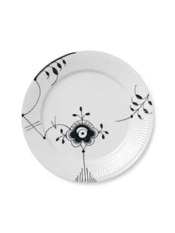 Royal Copenhagen Sort Mega Riflet, tallerken 27 cm