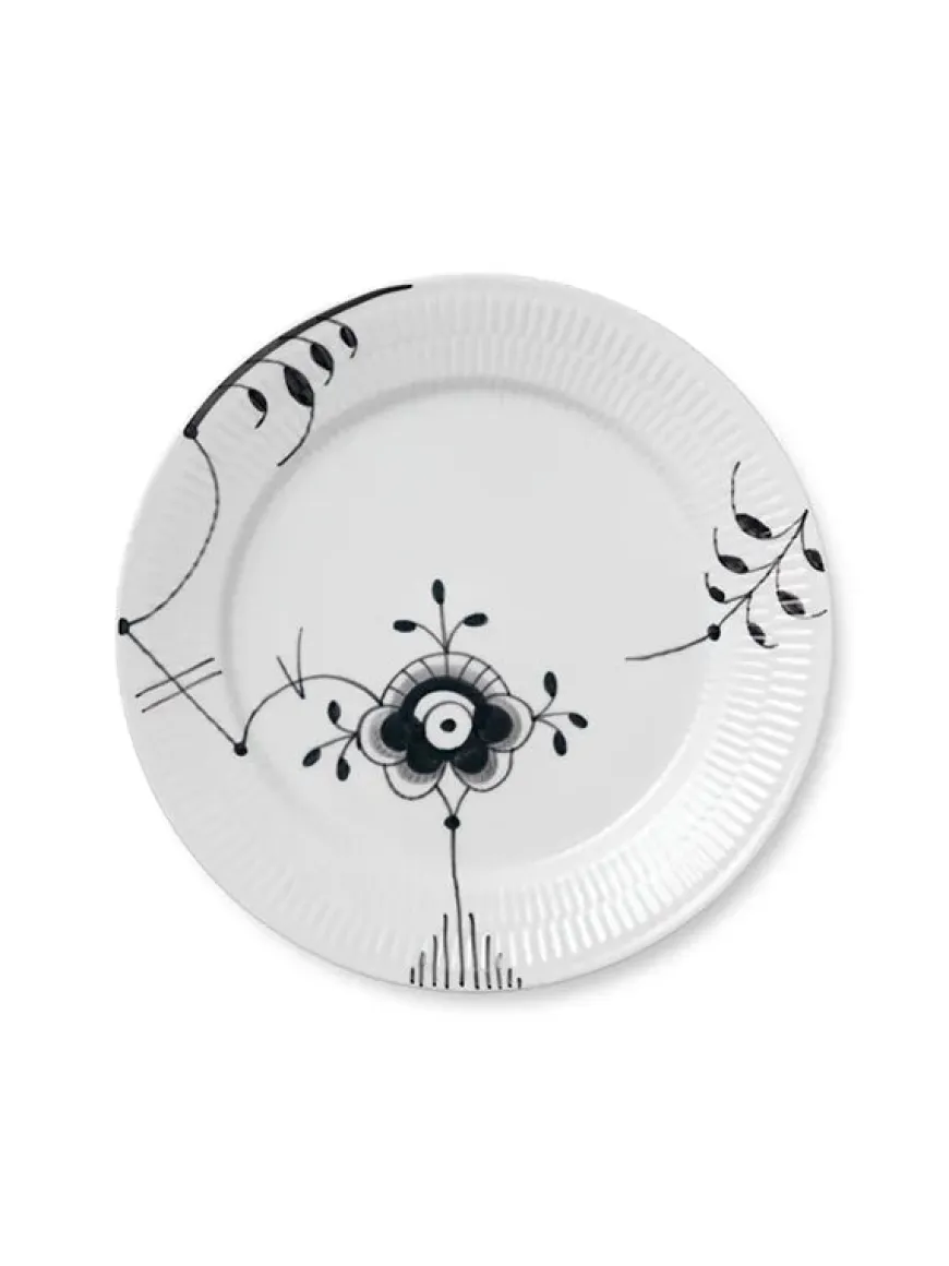 Royal Copenhagen Sort Mega Riflet, tallerken 27 cm