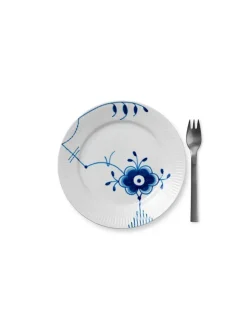 Royal Copenhagen Sort Mega Riflet, tallerken 19 cm