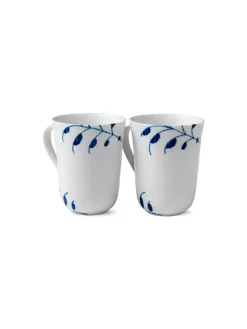 Royal Copenhagen Sort Mega Riflet, 2-pak krus 33 cl