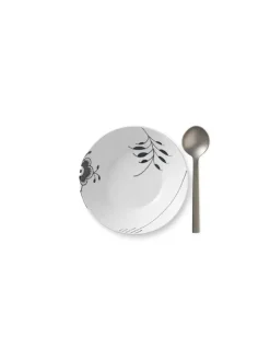 Royal Copenhagen Sort Mega Riflet, dyb tallerken 17 cm