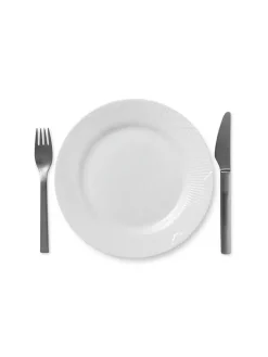 Royal Copenhagen Sort Mega Riflet, tallerken 22 cm