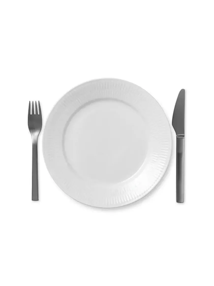 Royal Copenhagen Sort Mega Riflet, tallerken 22 cm