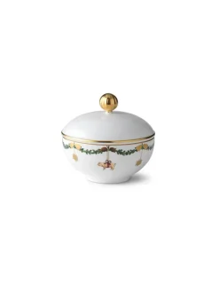 Royal Copenhagen Stjerne Riflet Jul, sukkerskål med låg 15 cl