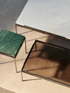 Sett LN11 Sidebord, verde guatemala marble/chrome fra &Tradition
