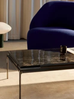 Sett LN12 Sofabord, bianco carrara marble/chrome fra &Tradition