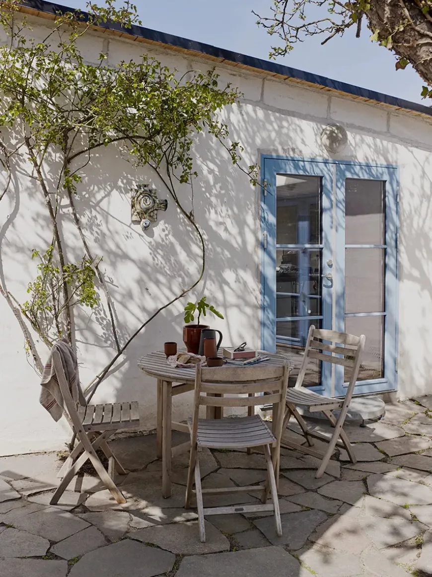 Skagerak Selandia Sæt, 2 armstole og Ø 94 bord fra Fritz Hansen