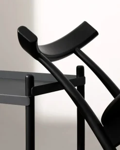 Skinny wooden chair, ash/blue fra Nine