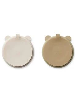 Stacy ruminddelt tallerken m. sugekop 2-pak, Sandy/Oat fra Liewood