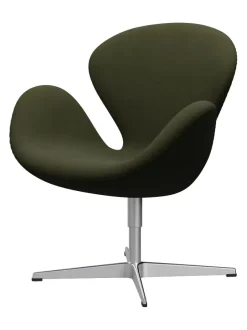 Svanen, sort læder/aluminium af Arne Jacobsen