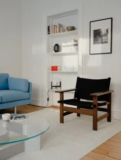 The Canvas Chair, røget eg sort canvas af Børge Mogensen