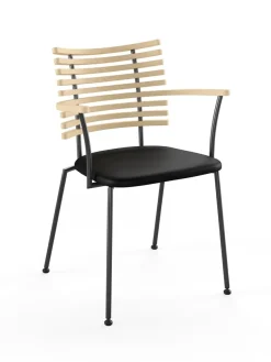 Tiger Armstol, sort læder fra Naver Collection