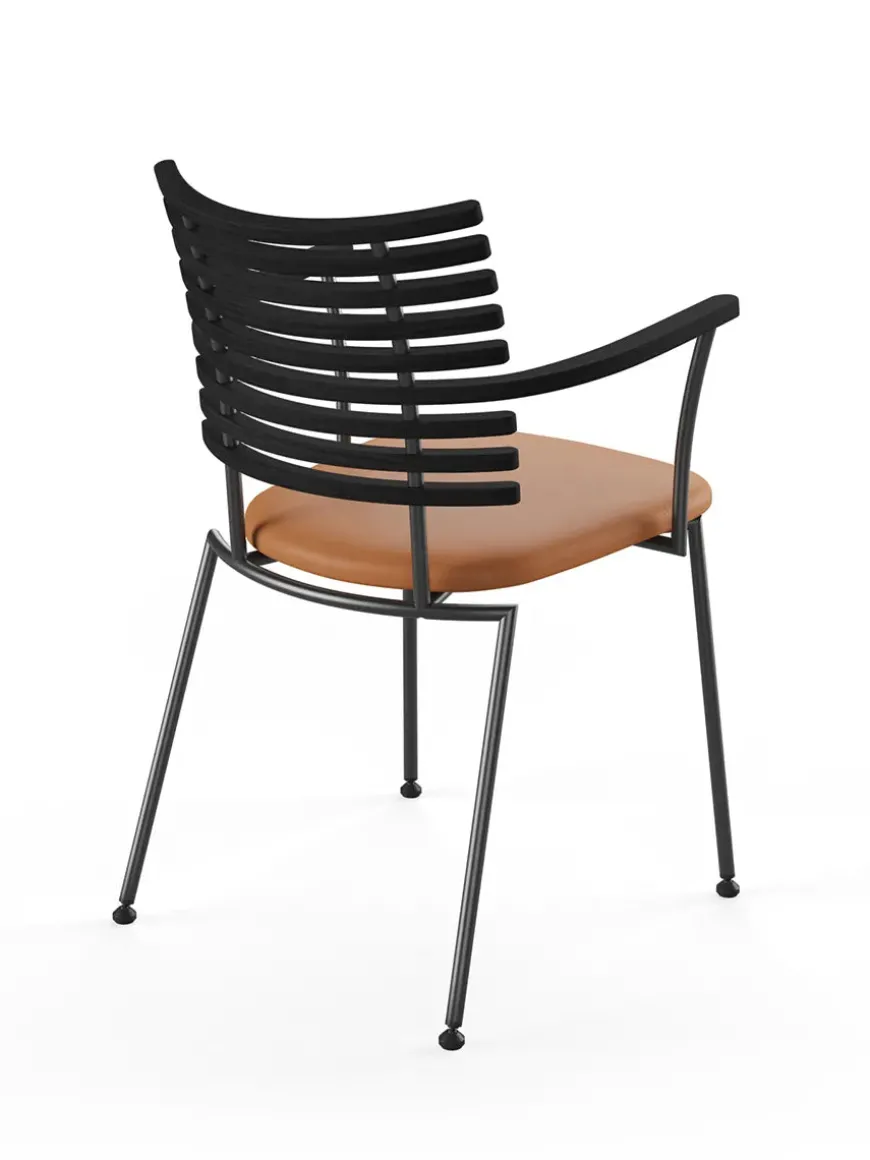 Tiger Armstol, sort læder fra Naver Collection