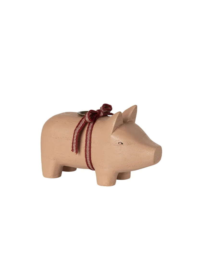 Trælysestage, Gris - Lille - Rosa fra Maileg