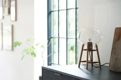 U4 Hiti Bordlampe, klart glas/sort eg fra FDB Møbler