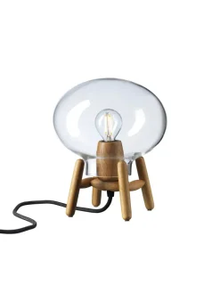 U6 Mini Hiti Bordlampe, klart glas/valnød fra FDB Møbler