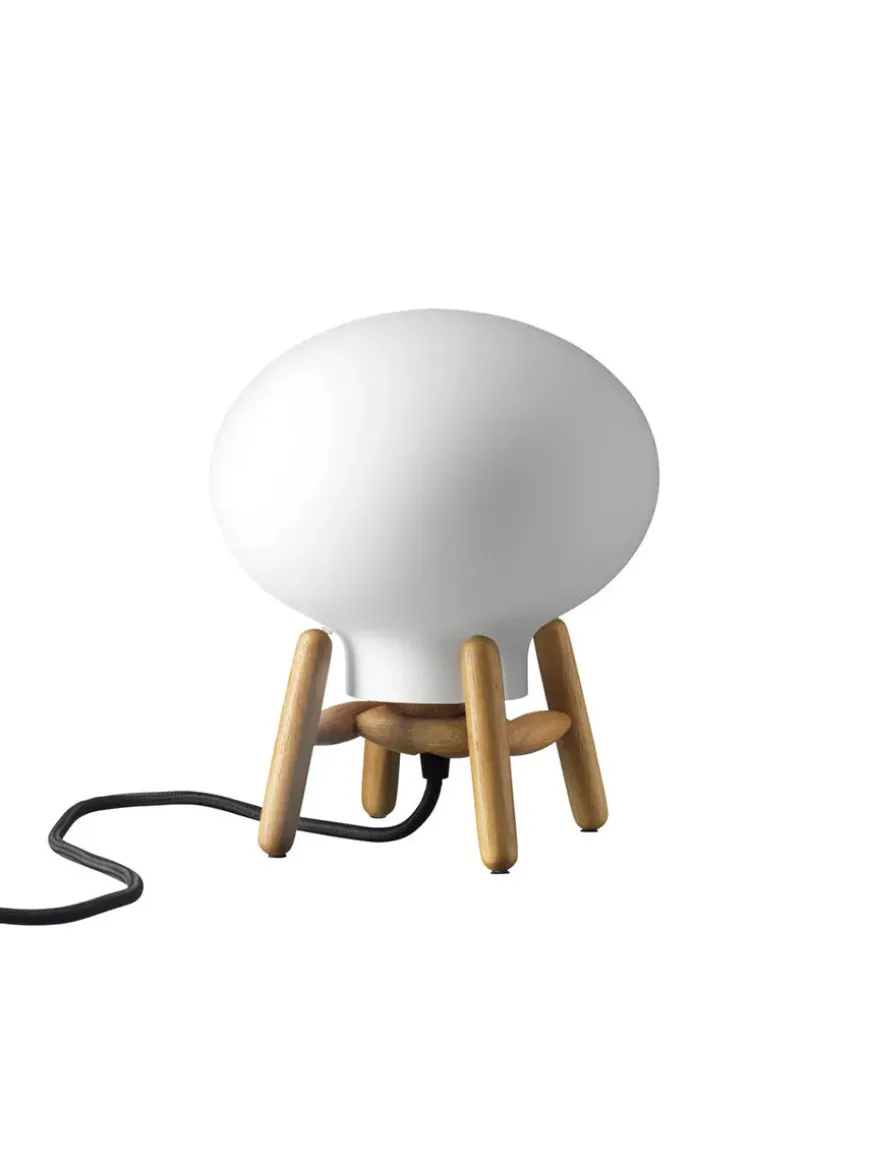 U6 Mini Hiti Bordlampe, opalt glas/valnød fra FDB Møbler