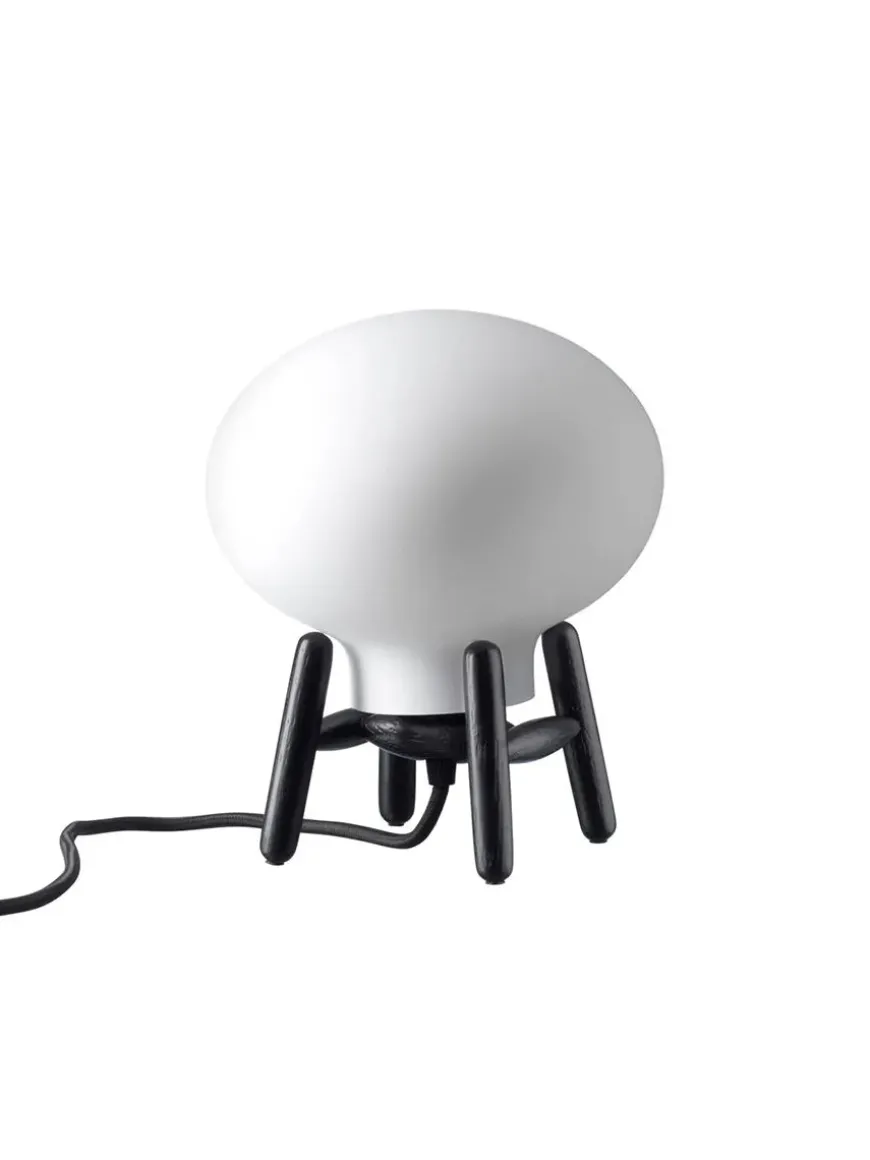 U6 Mini Hiti Bordlampe, opalt glas/valnød fra FDB Møbler