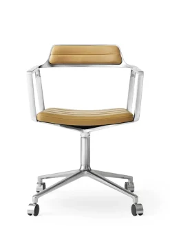 VIPP452 Swivel Chair m/hjul, camel læder fra Vipp