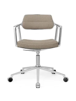 VIPP453 Swivel+ Chair m/sort stel & hjul, sort læder fra Vipp