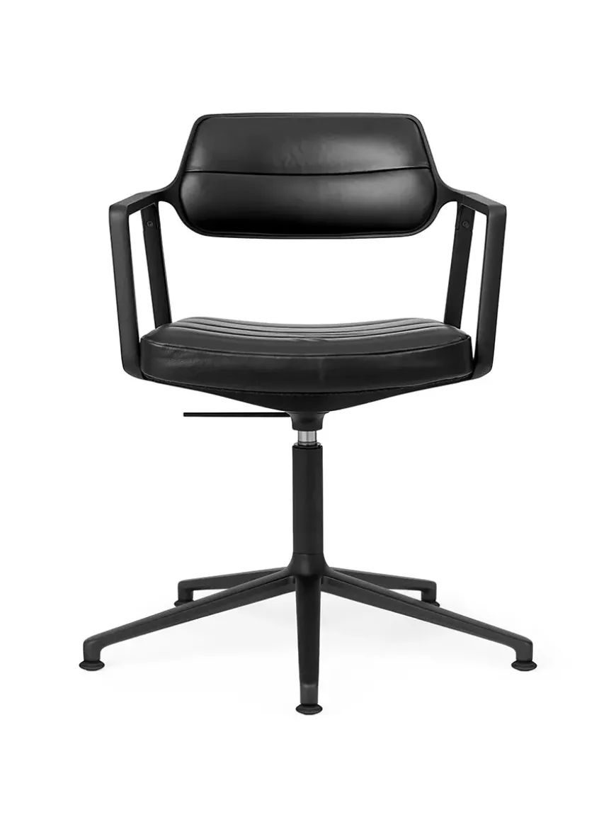 VIPP453 Swivel+ Chair, sort læder fra Vipp