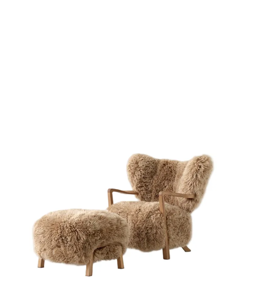 Wulff lænestol inkl. skammel - Karandash 005 lounge sæt fra &Tradition