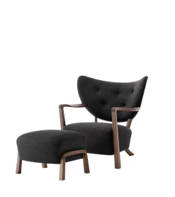 Wulff lænestol inkl. skammel - Karandash 005 lounge sæt fra &Tradition