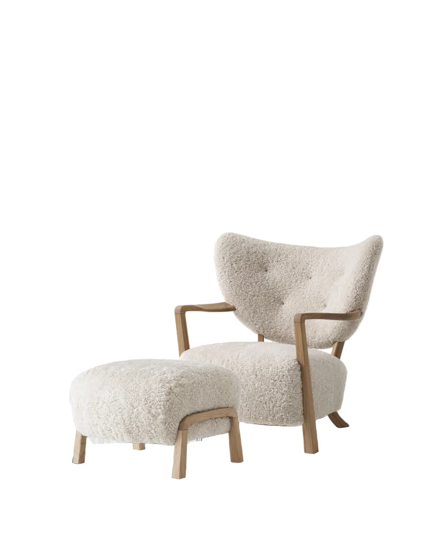 Wulff lænestol inkl. skammel - Karandash 005 lounge sæt fra &Tradition