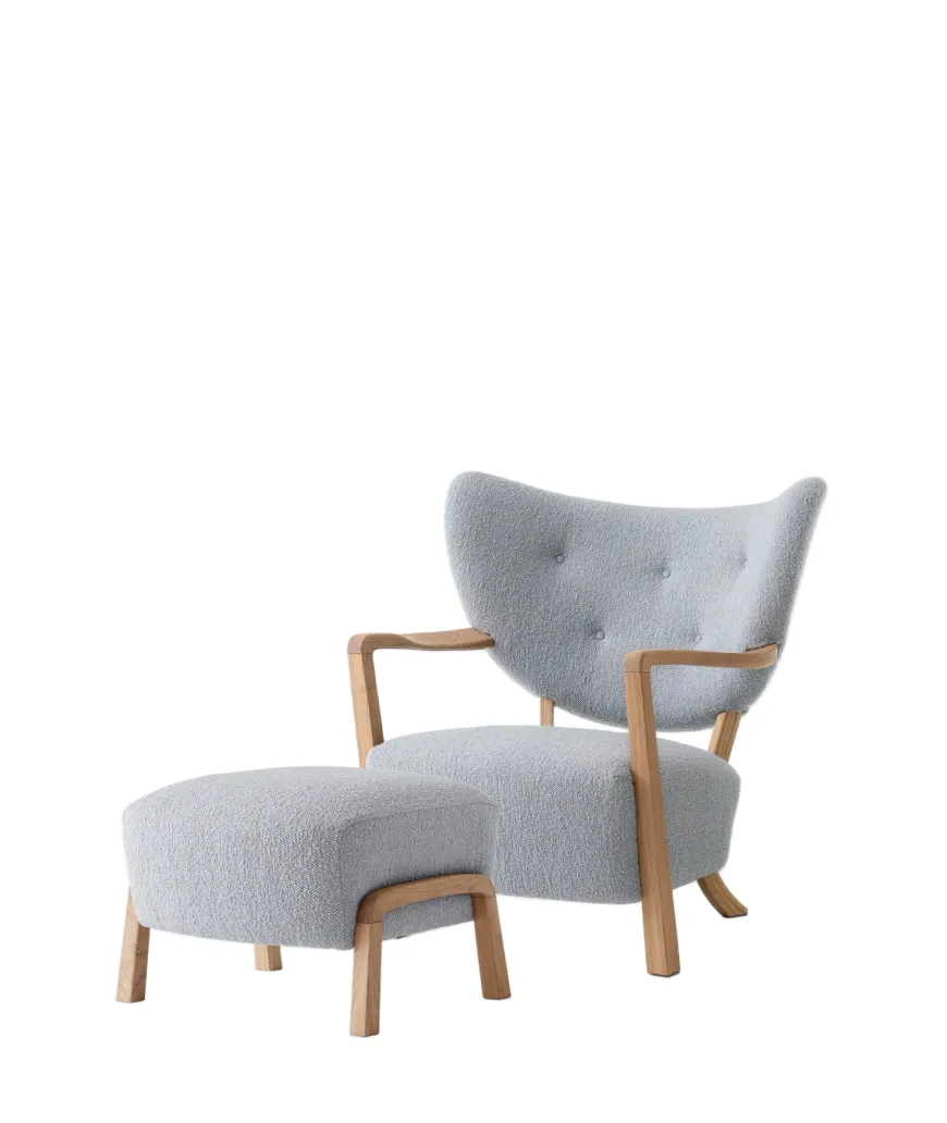 Wulff lænestol inkl. skammel - Karandash 005 lounge sæt fra &Tradition