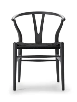 Y-stol CH24 Soft Anthracite Grey med sort flet af Hans J. Wegner